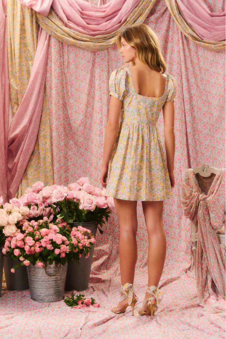 Raleigh Liberty Fabric Baby Doll Mini Dress-morningim