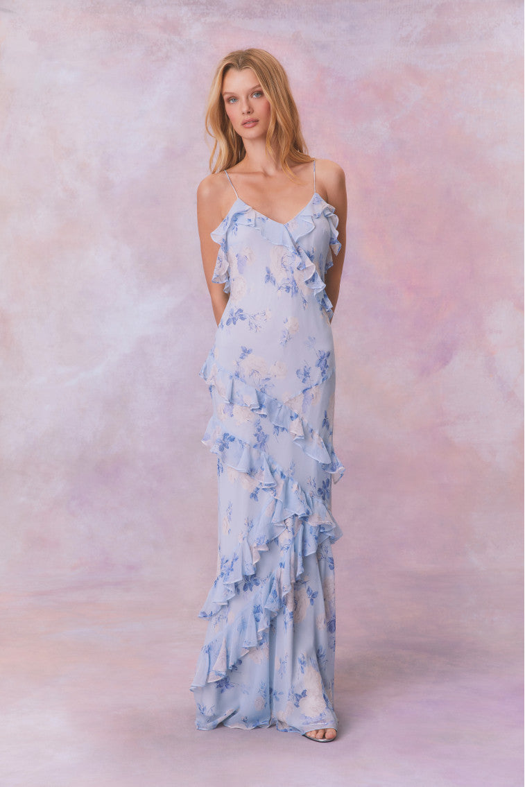 Rialto Fragrance Print Maxi Dress-morningim