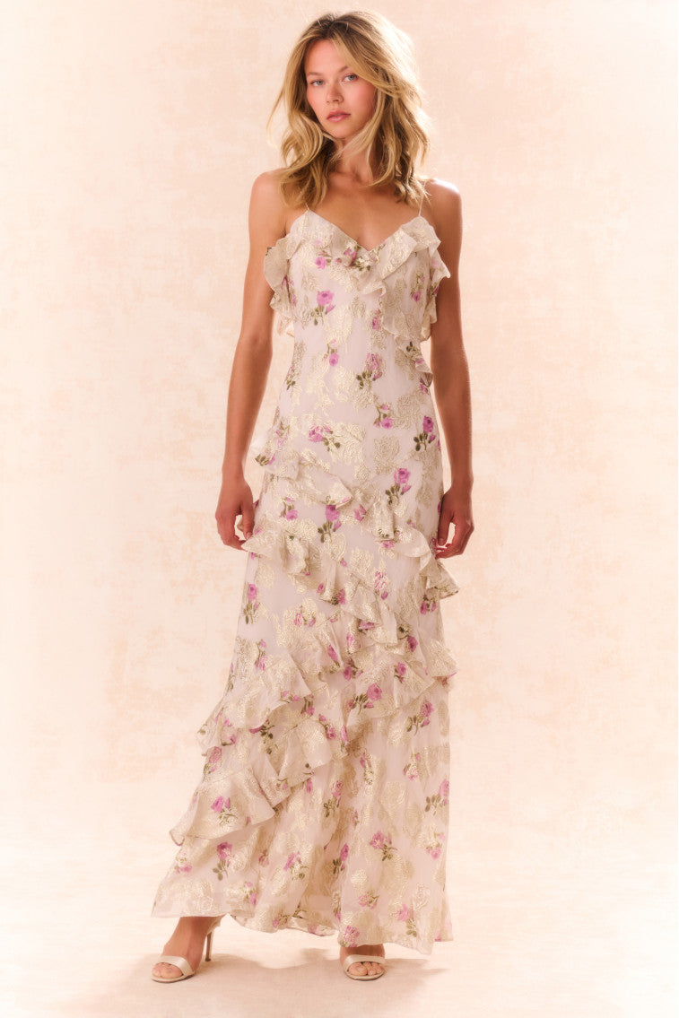 Rialto Floral Silk Maxi Dress-morningim