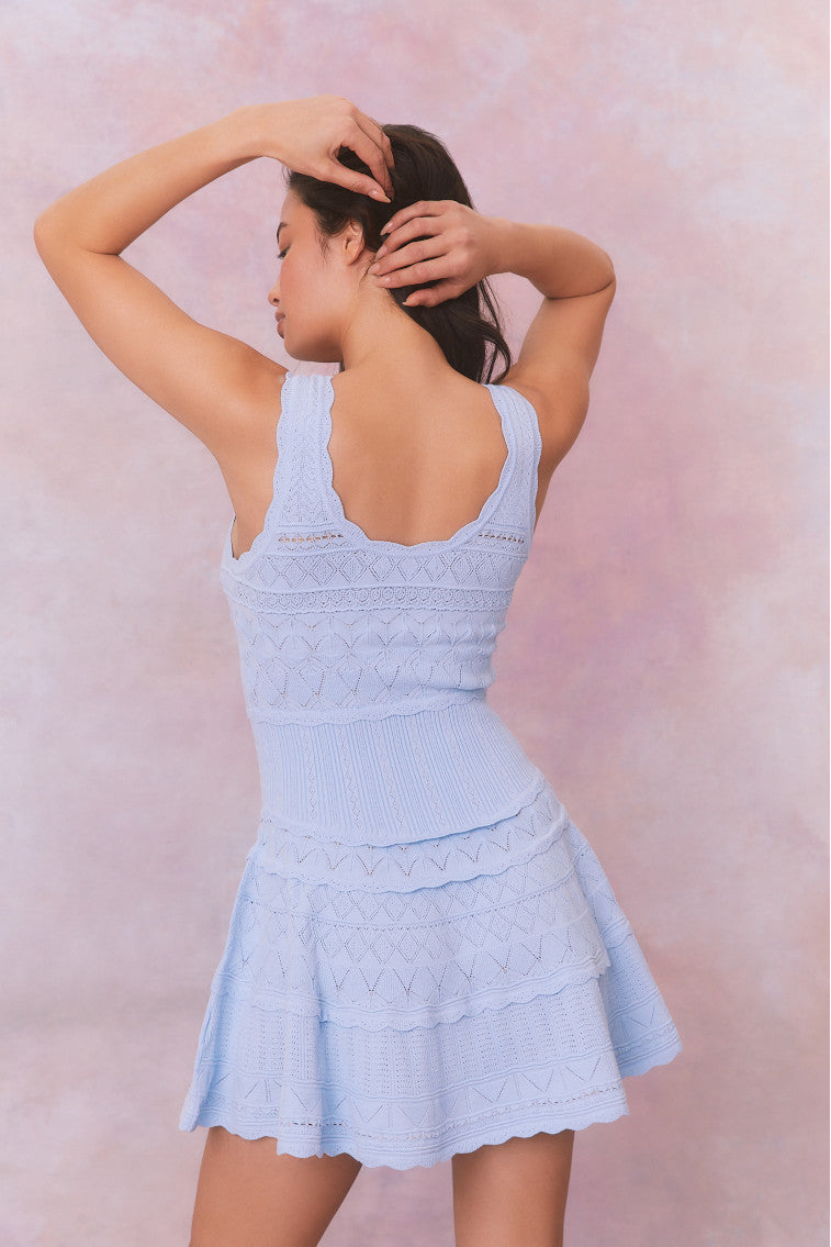 Ronelle Pointelle Scallop Mini Dress-morningim