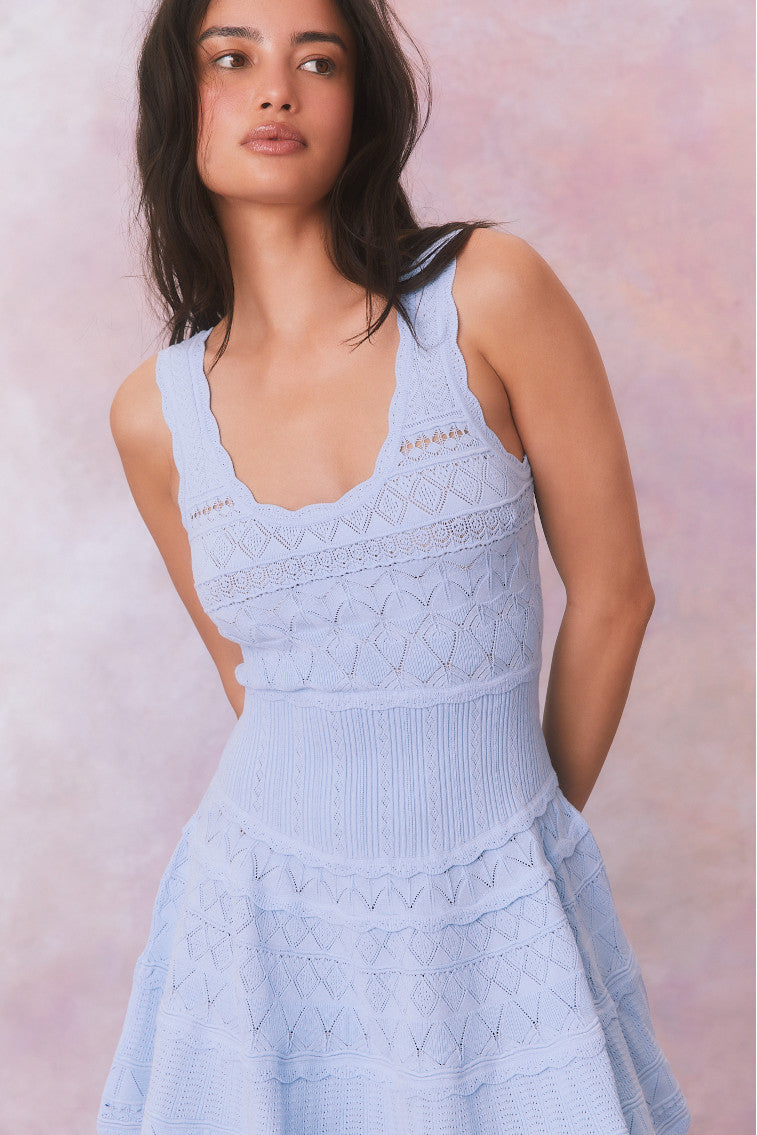 Ronelle Pointelle Scallop Mini Dress-morningim