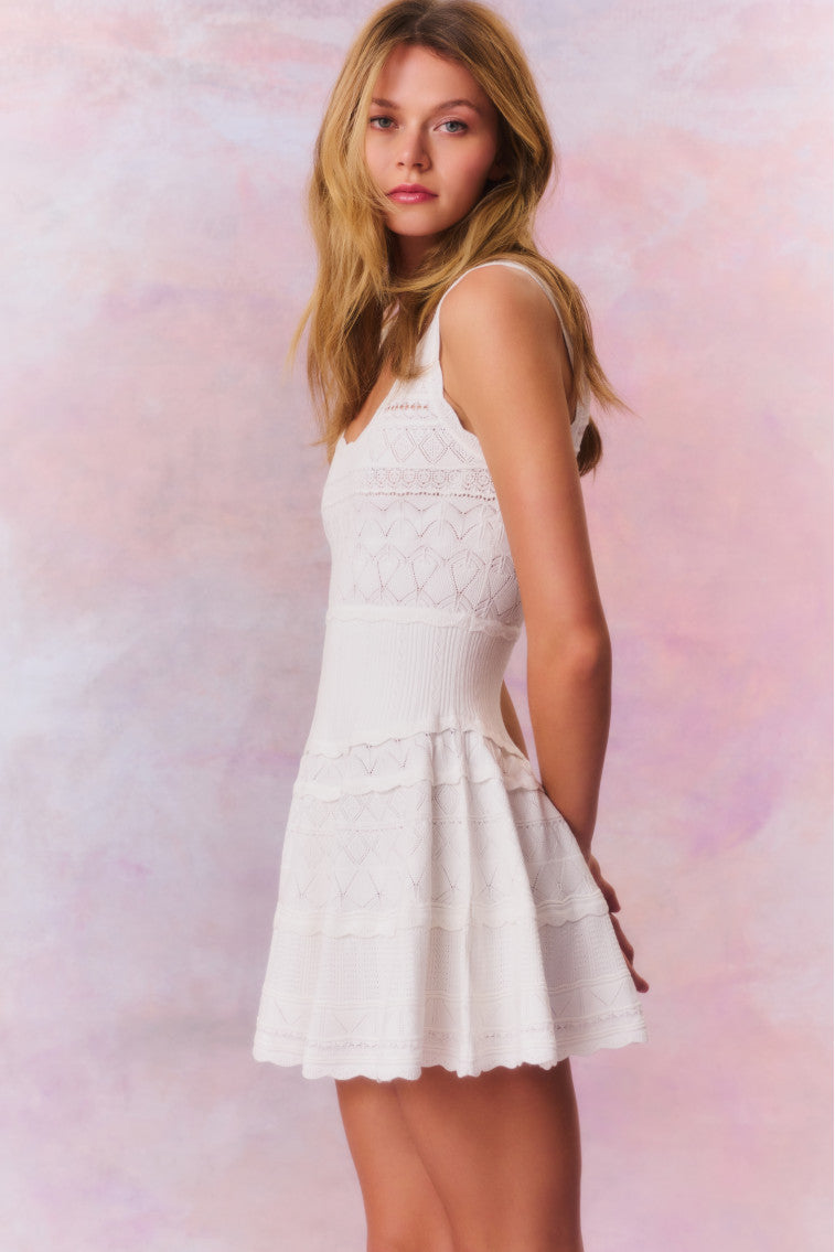 Ronelle Pointelle Scallop Mini Dress-morningim