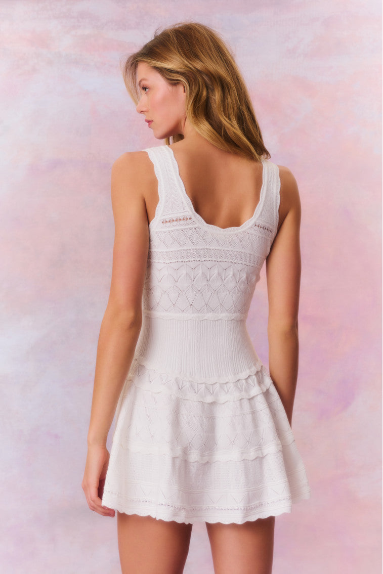 Ronelle Pointelle Scallop Mini Dress-morningim