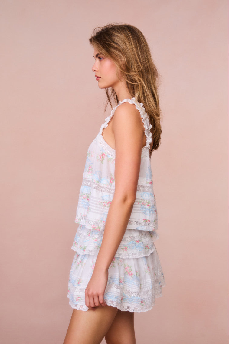 Ruffle Mini Rosa Beaux Skirt-morningim