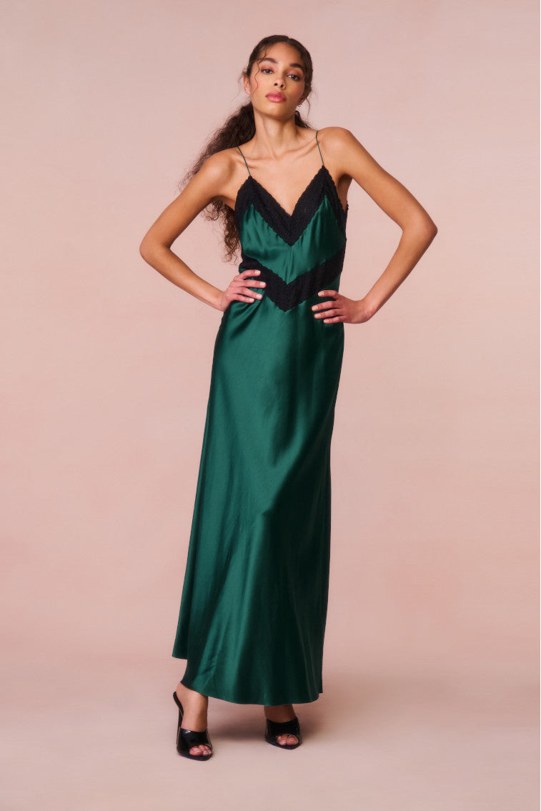Serita Lace-Trimmed Maxi Dress-morningim