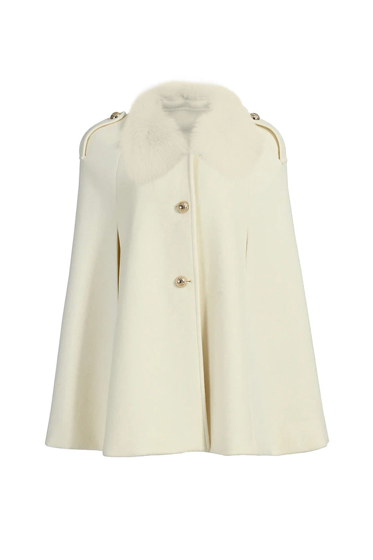Susanna Chow Serina Cashmere Fur Collar Cape-morningim