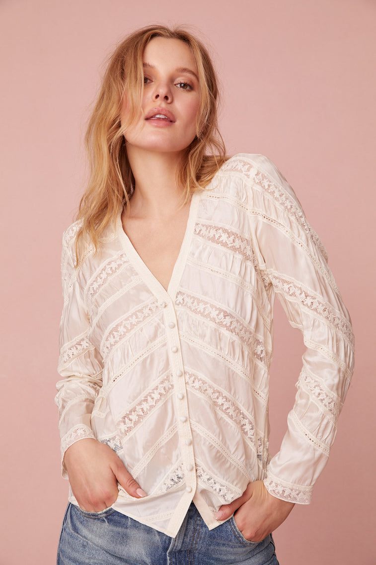 Tandra V-Neck Blouse-morningim