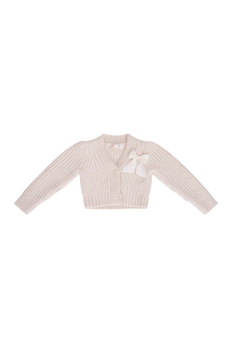 Girls Teisha Alpaca Bow Cardigan-morningim