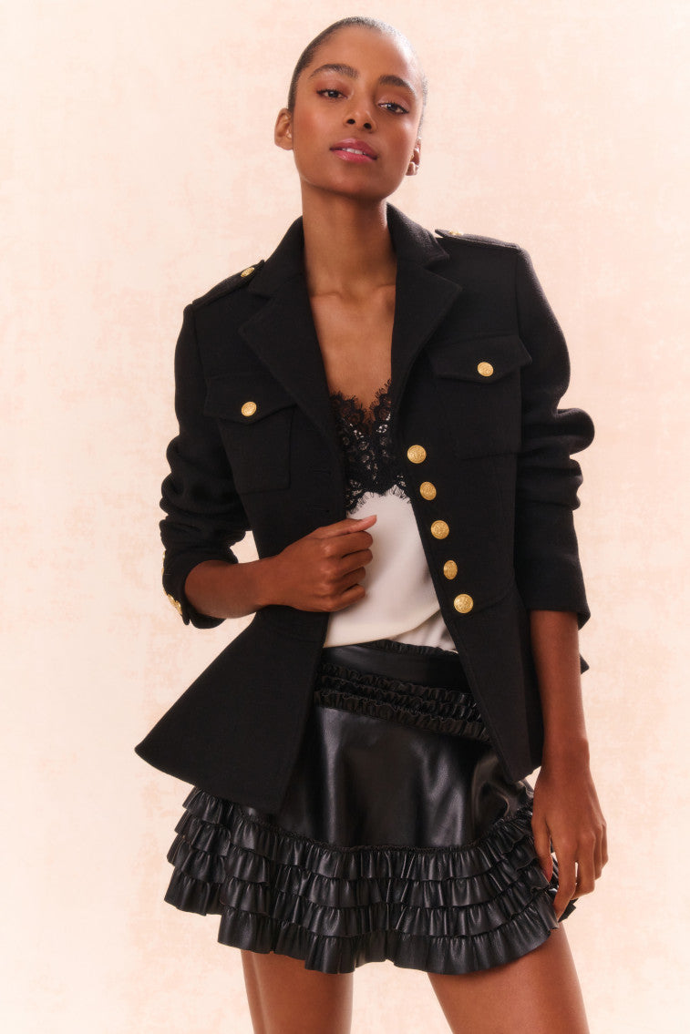 Theda Wool-Blend Military Jacket-morningim