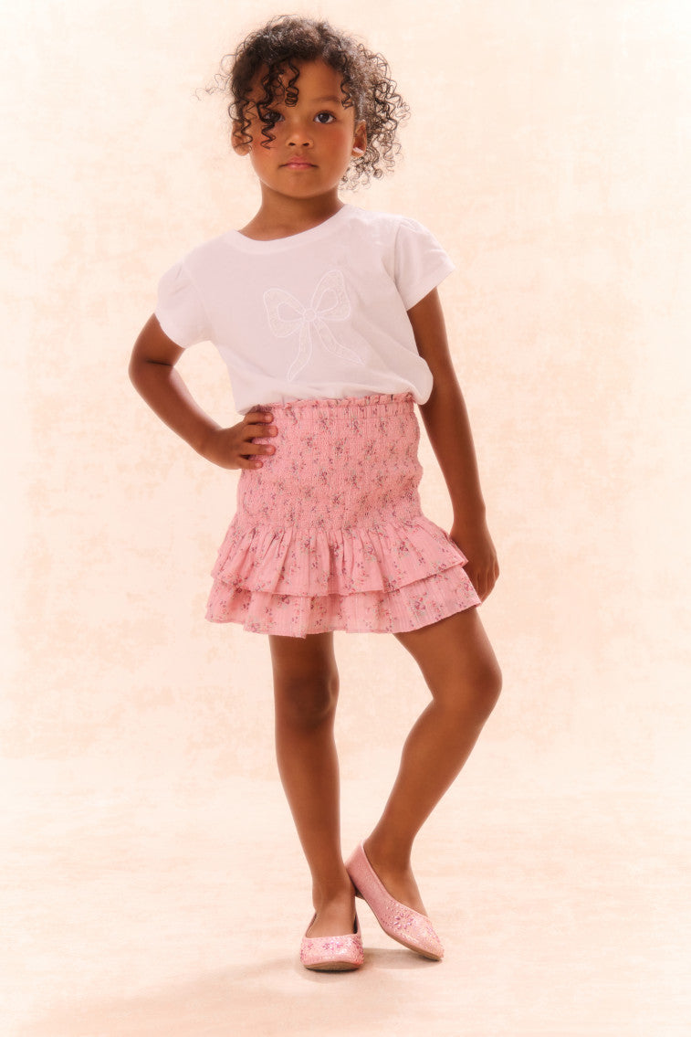Girls Tilliat Cotton Bow Tee-morningim