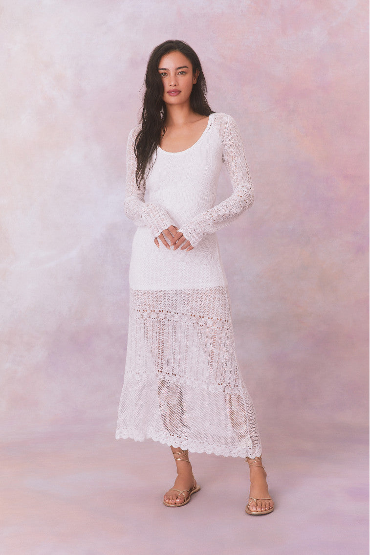 Tilo Pointelle Sheer Maxi Dress-morningim