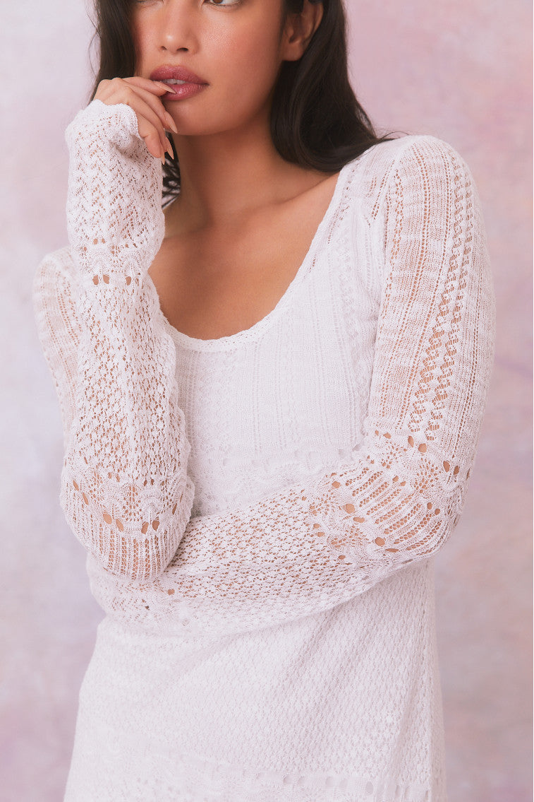 Tilo Pointelle Sheer Maxi Dress-morningim