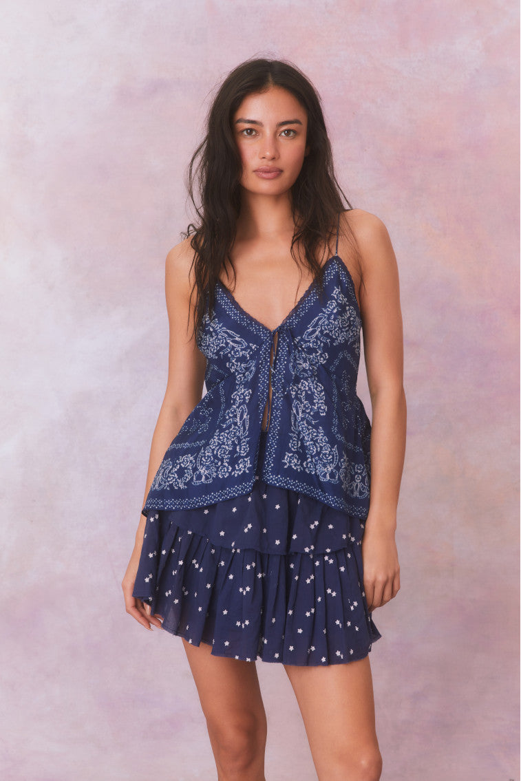 Tivelo Bandana Print Cotton Cami Top-morningim