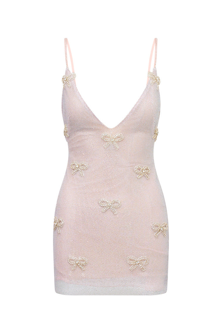 Whilden Metallic Bow-Embellished Mini Dress-morningim