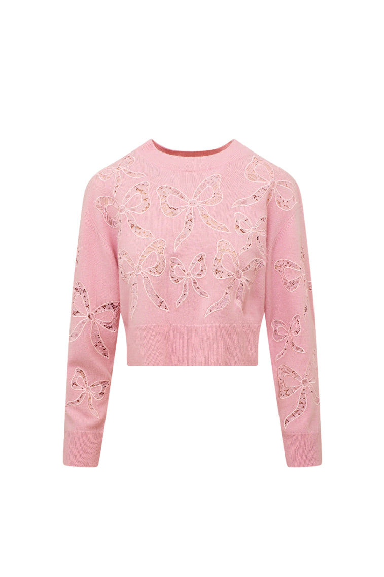 Parson Bow Print Pullover-SWEET PEONY-morningim