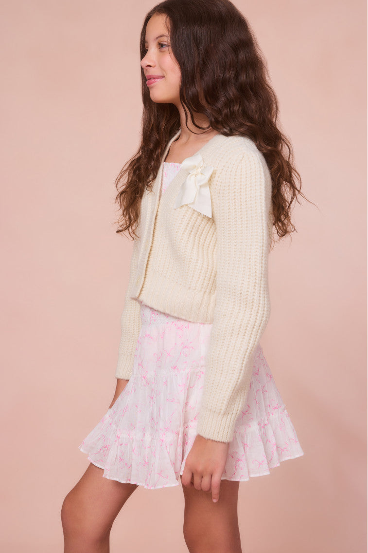 Girls Raf Bow Print Mini Skirt-morningim