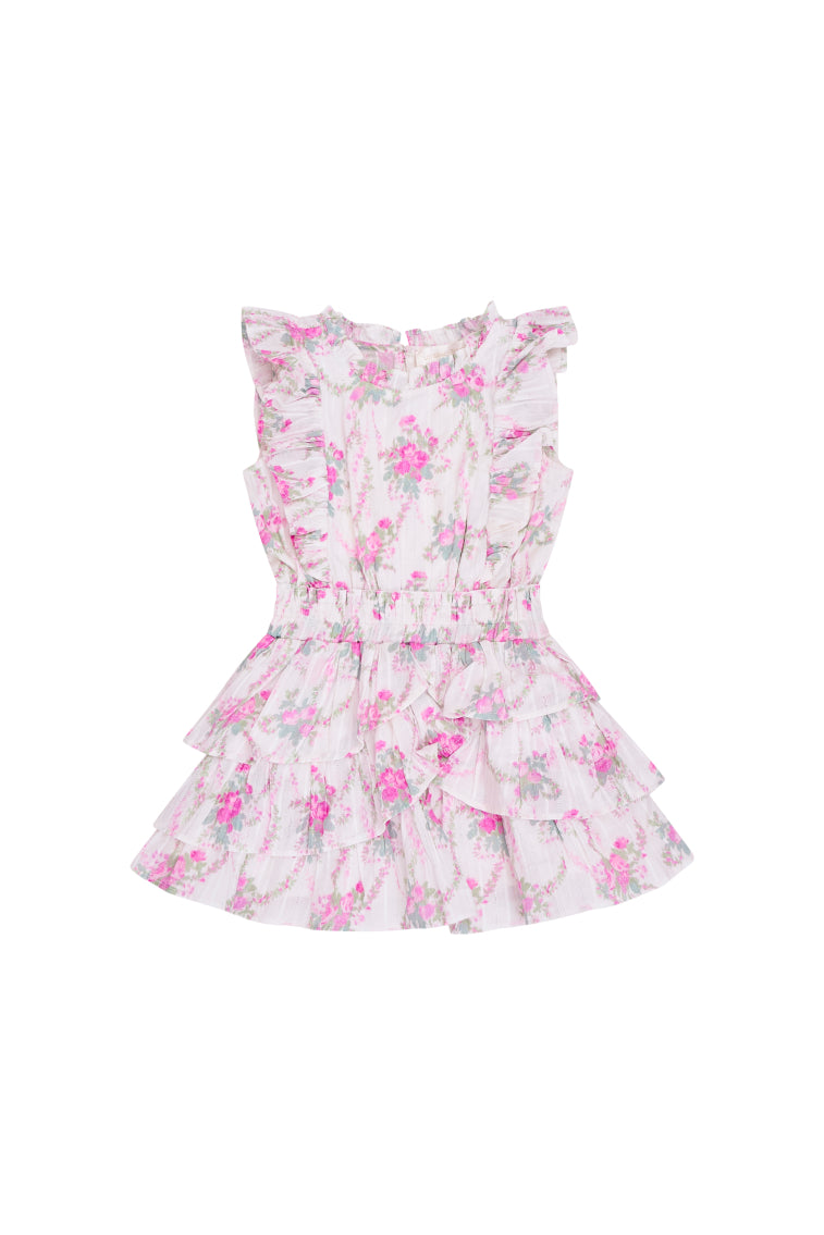Girls Decker Floral Ruffle Mini Dress-morningim