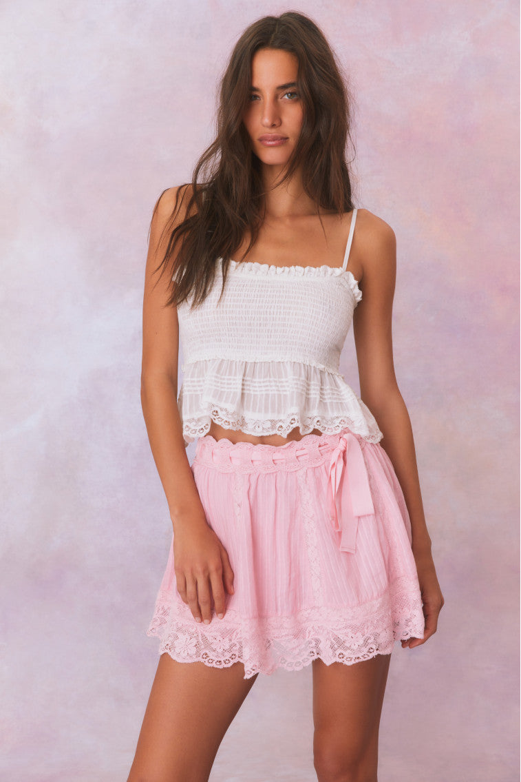 Matera Cotton Stripe Mini Skirt-keyifs