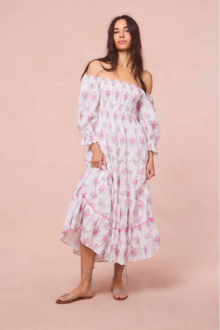 Rigby Cotton Floral Midi Dress-keyifs