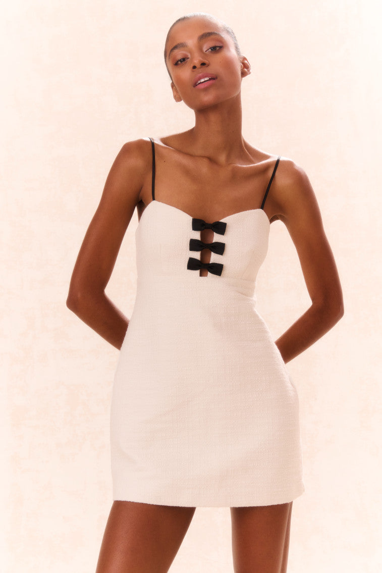 Adelaide Tweed Mini Dress-CREAM-keyifs