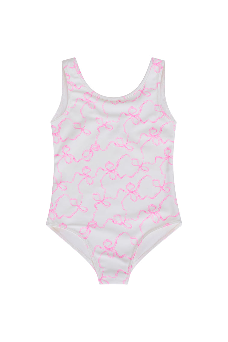 Girls Aldora Bow Print One Piece Swimsuit-keyifs