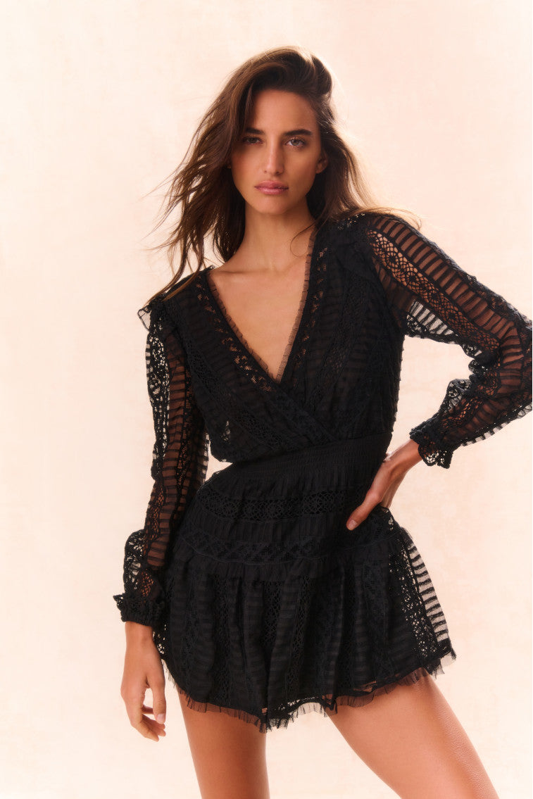 Alonsa Lace-Detailed Mini Dress-keyifs