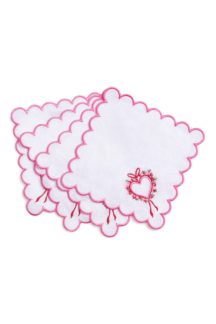 Bow Cocktail Napkins Set Of 4 - HOLIDAY WREATH-keyifs