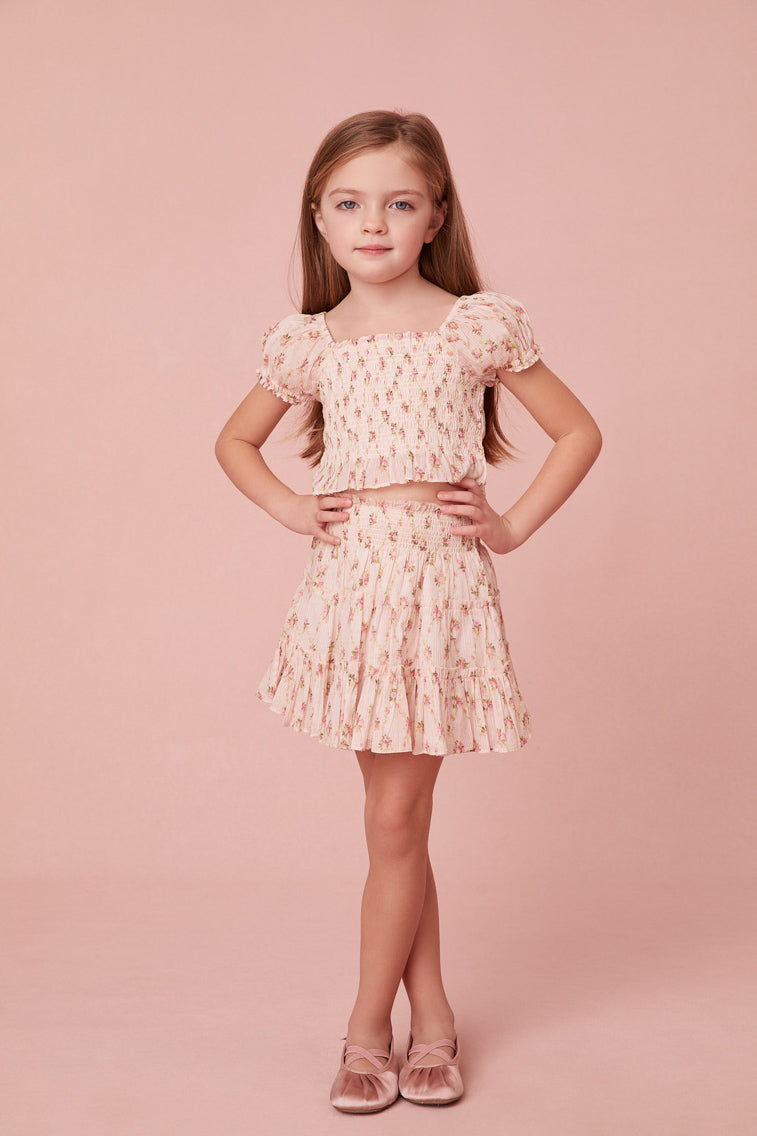 Girls Smocked Fabielle Floral Top-keyifs