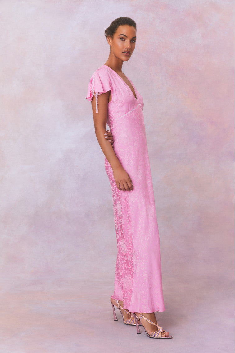 Loulou Jacquard Printed Maxi Dress-keyifs