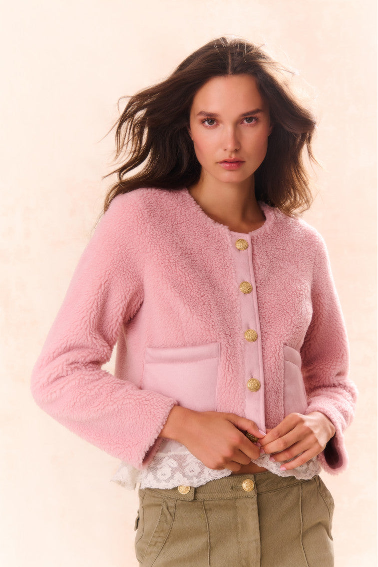 Lully Faux Shearling Jacket - ROSE DUST-keyifs