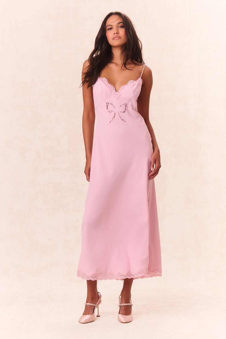 Manuela Bow Slip Maxi Dress-keyifs