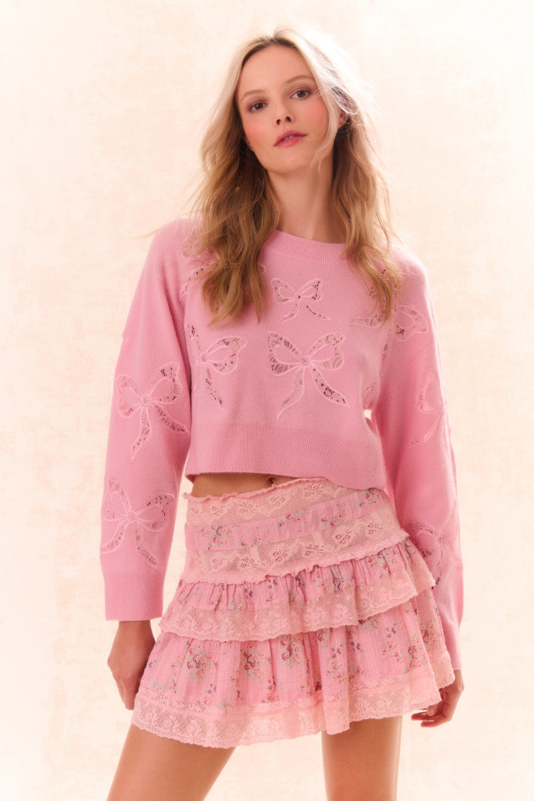 Parson Bow Print Pullover-SWEET PEONY-keyifs