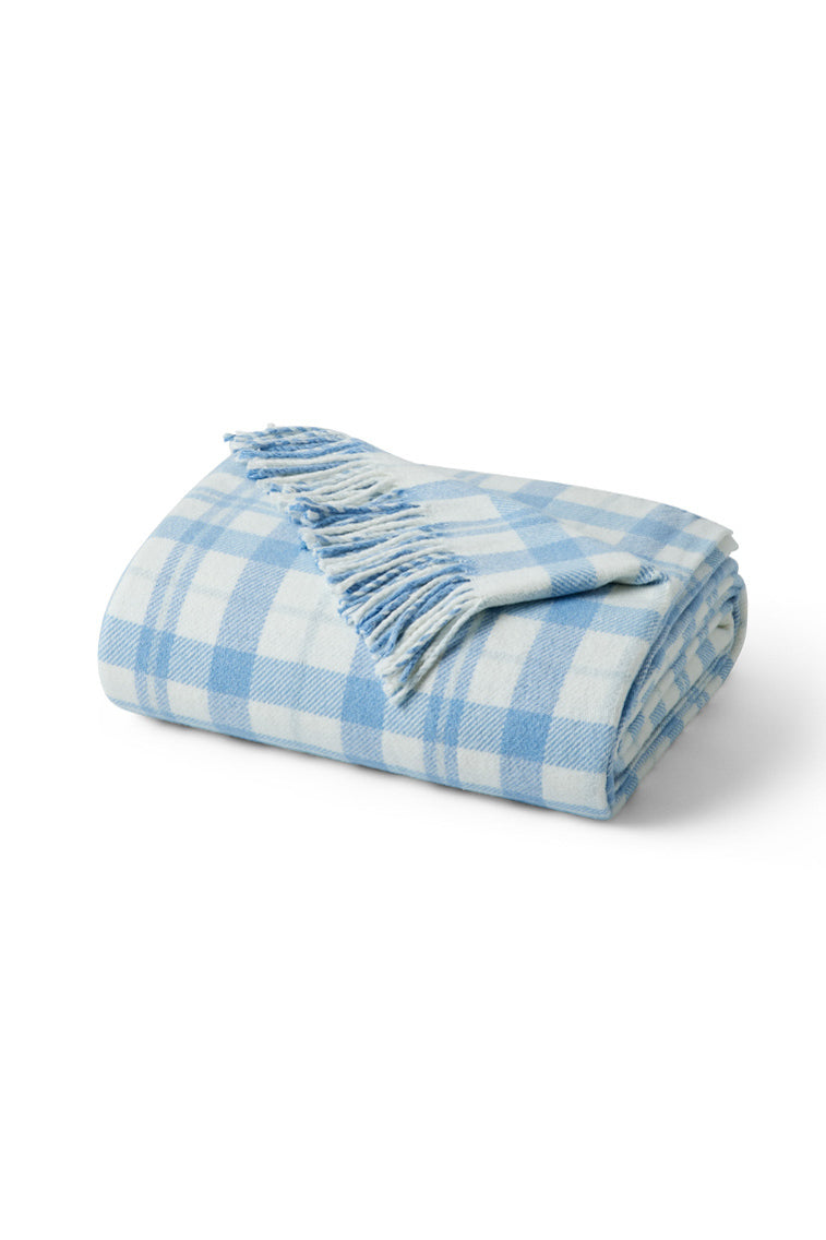 Queen Plaid Throw Blanket - BLUE PLAID-keyifs
