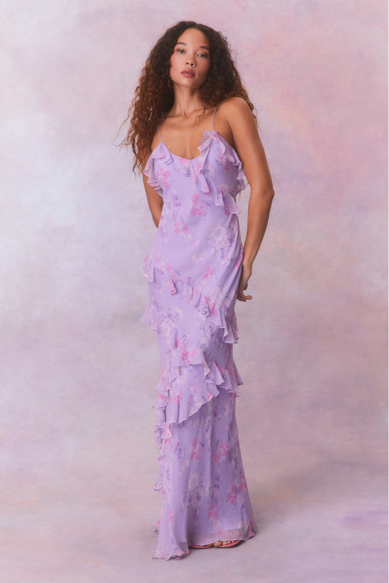 Rialto Fragrance Print Maxi Dress-HIBISCUS-keyifs