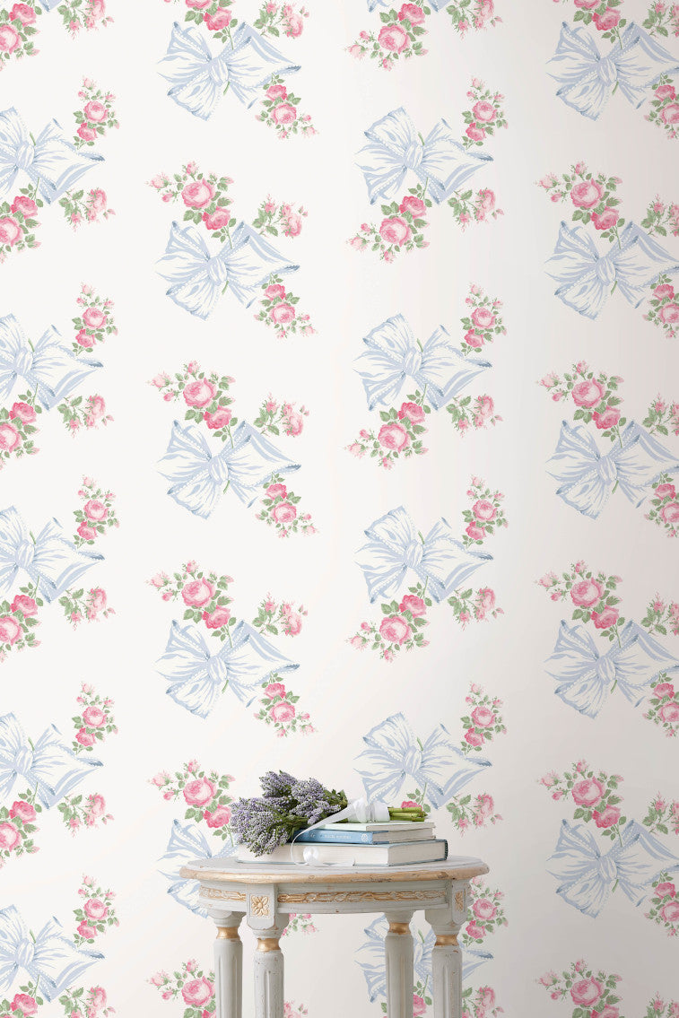 Rosa Beaux Pastel Blue Peel + Stick Wallpaper-keyifs