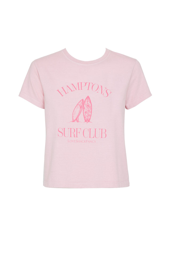 Lia City Graphic Tee- POWDER PINK HAMPTONS SURF CLUB-keyifs
