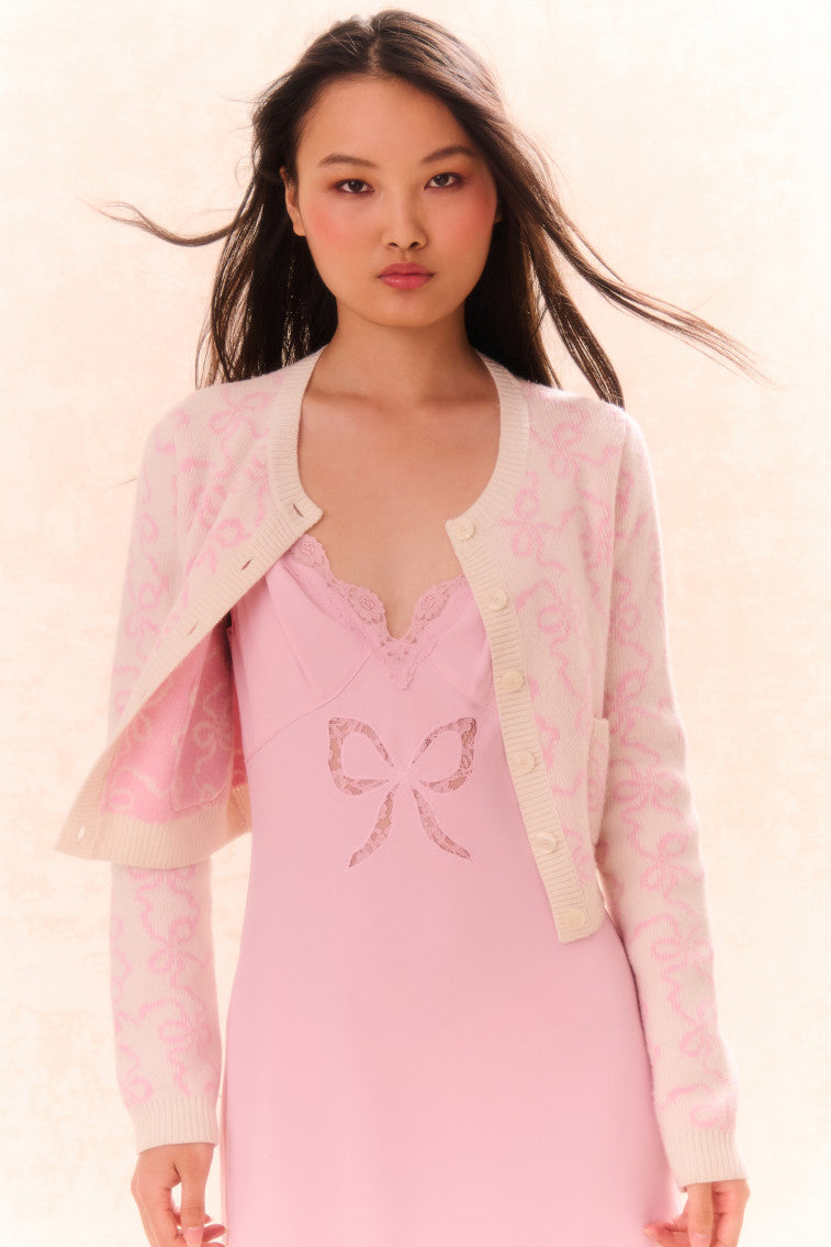 Veronika Bow Print Cardigan-keyifs