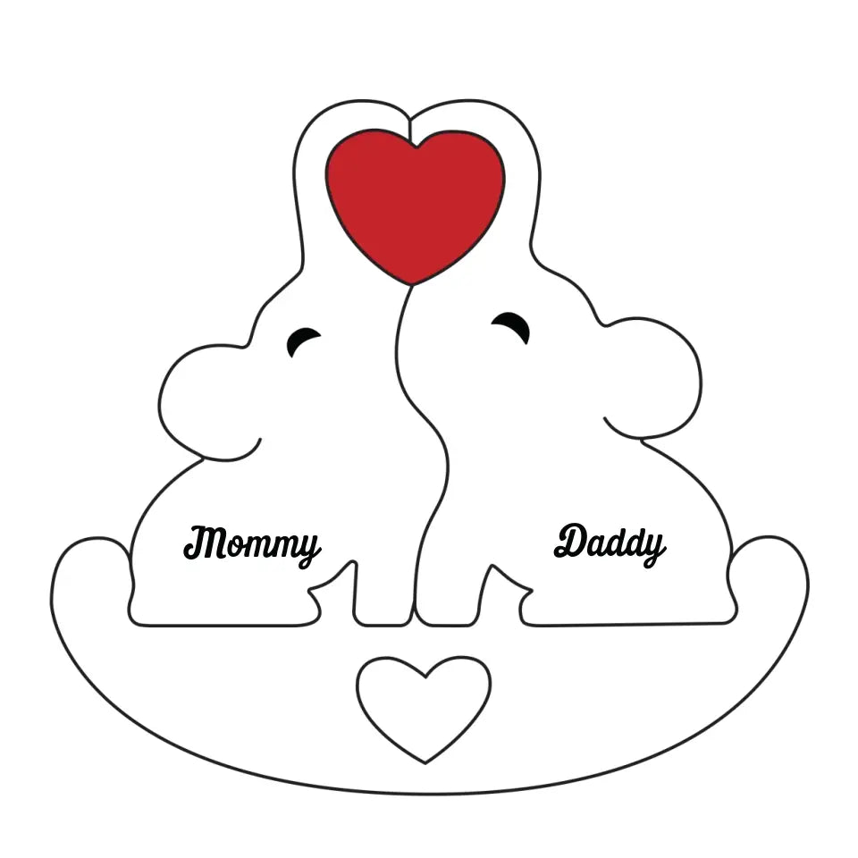 In Time Of Test Family Is Best - Family Personalized Custom Elephant Shaped Wooden Art Puzzle 