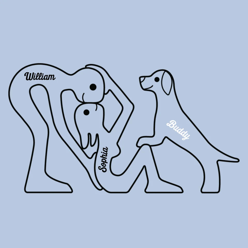 Time Spent With Dogs Is Never Wasted - Dog Personalized Custom Shaped Wooden Art Puzzle 