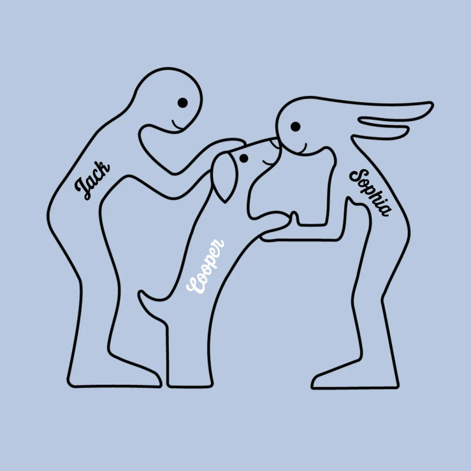 Love Makes The World A Safer Place - Dog Personalized Custom Shaped Wooden Art Puzzle