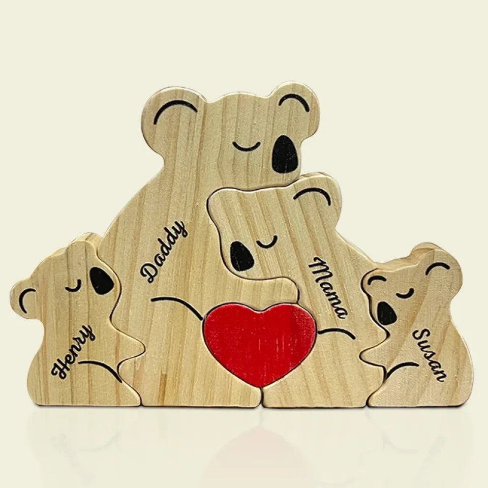 You Are My Koala Bear, And I Am Your Tree - Family Personalized Custom Koala Shaped Wooden Art Puzzle