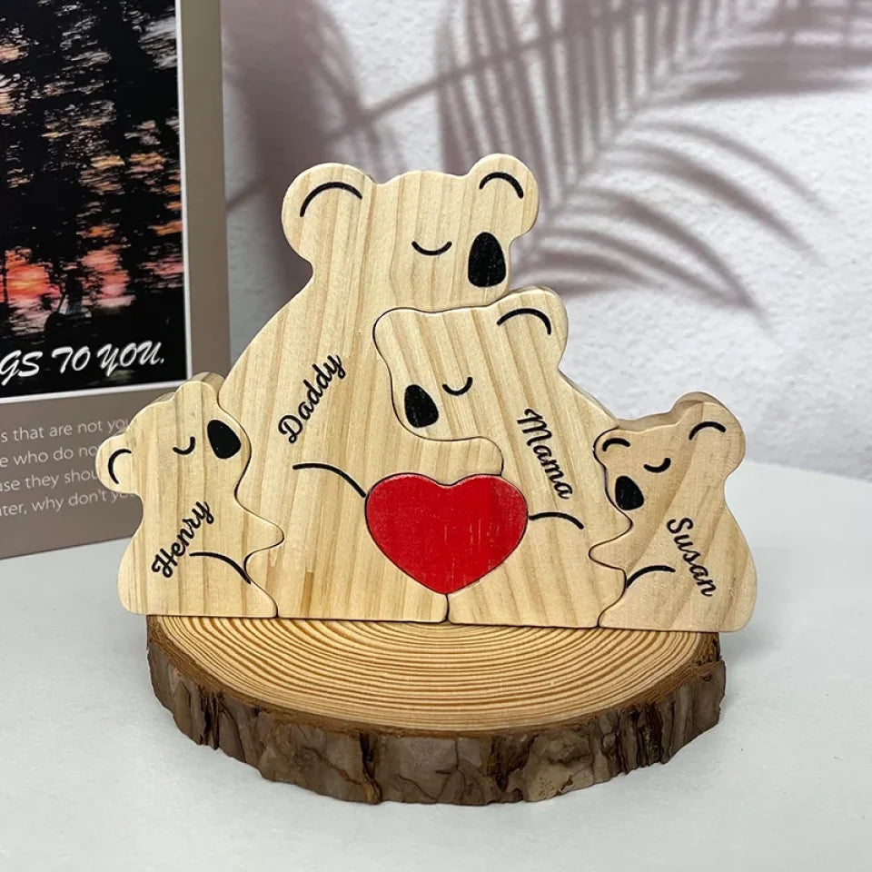 You Are My Koala Bear, And I Am Your Tree - Family Personalized Custom Koala Shaped Wooden Art Puzzle