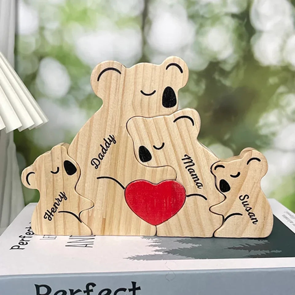 You Are My Koala Bear, And I Am Your Tree - Family Personalized Custom Koala Shaped Wooden Art Puzzle
