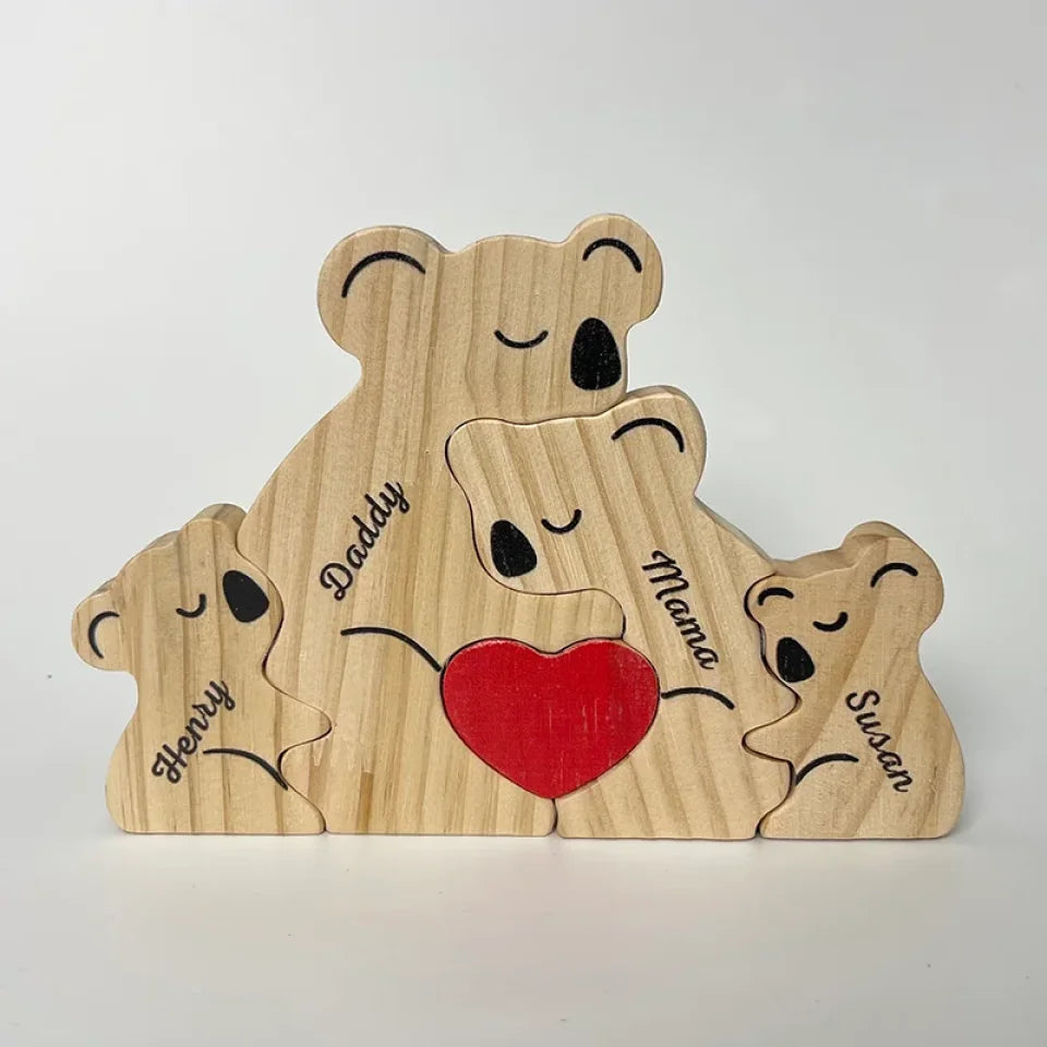 You Are My Koala Bear, And I Am Your Tree - Family Personalized Custom Koala Shaped Wooden Art Puzzle