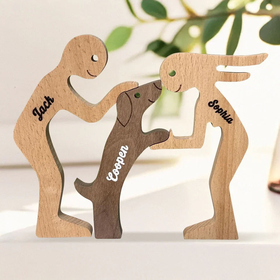 Love Makes The World A Safer Place - Dog Personalized Custom Shaped Wooden Art Puzzle