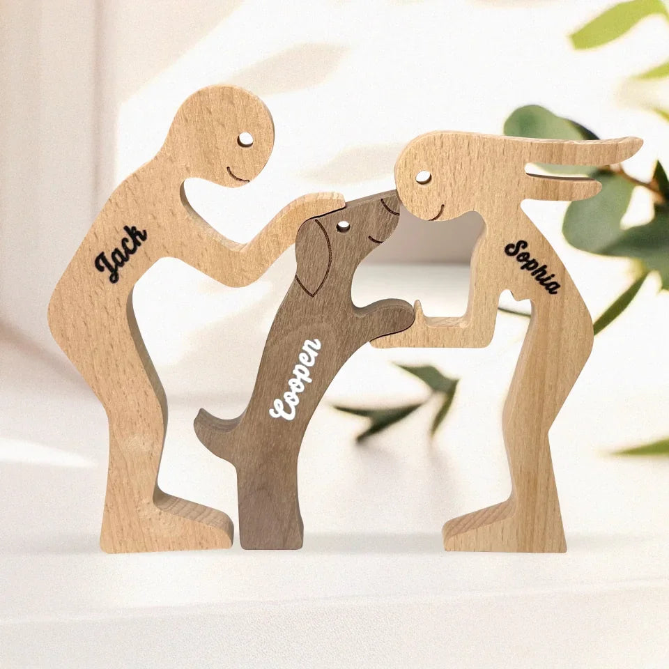 Love Makes The World A Safer Place - Dog Personalized Custom Shaped Wooden Art Puzzle