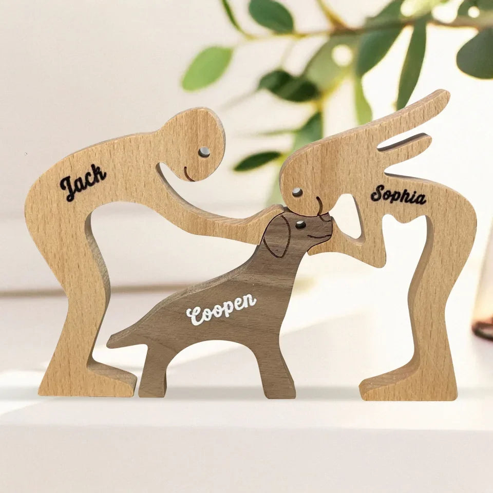 Love Makes The World A Safer Place - Dog Personalized Custom Shaped Wooden Art Puzzle