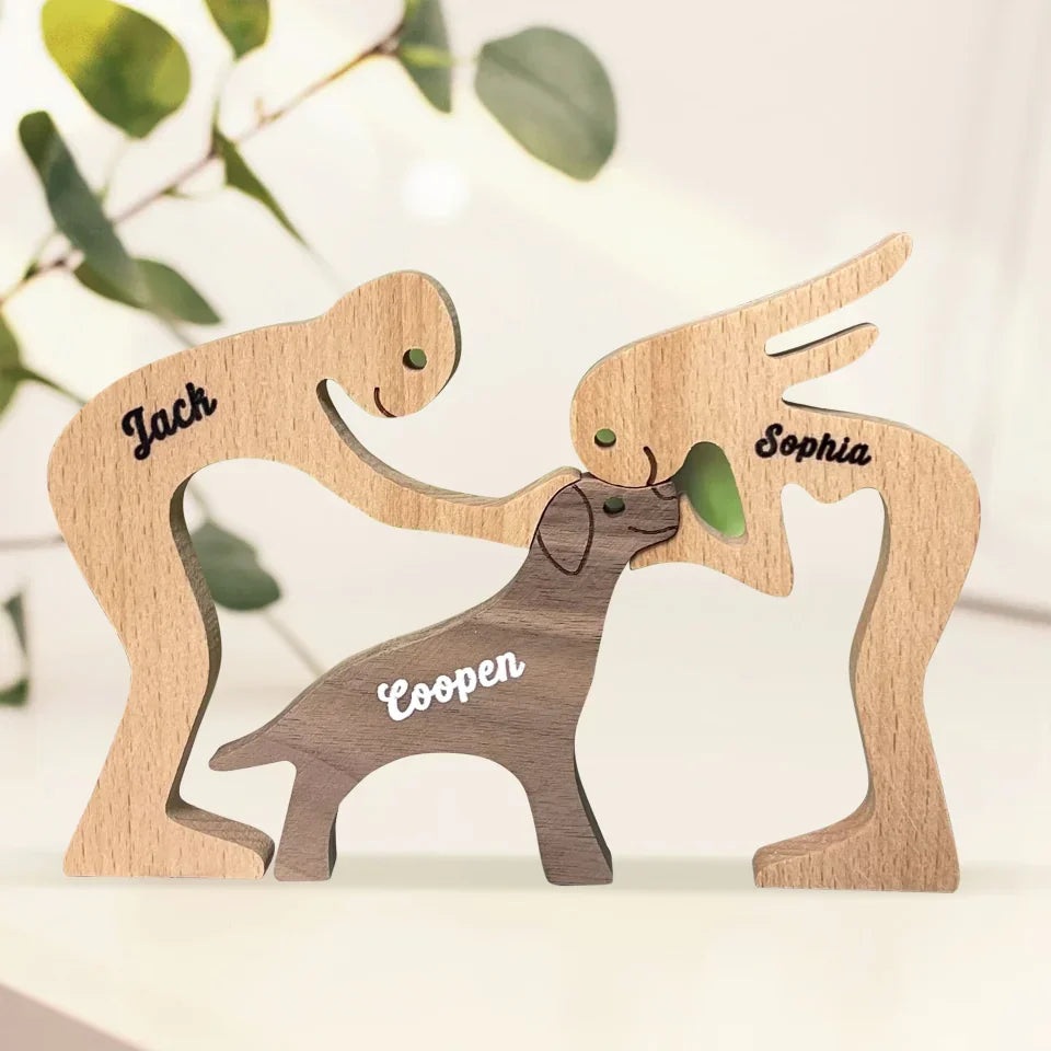 Love Makes The World A Safer Place - Dog Personalized Custom Shaped Wooden Art Puzzle