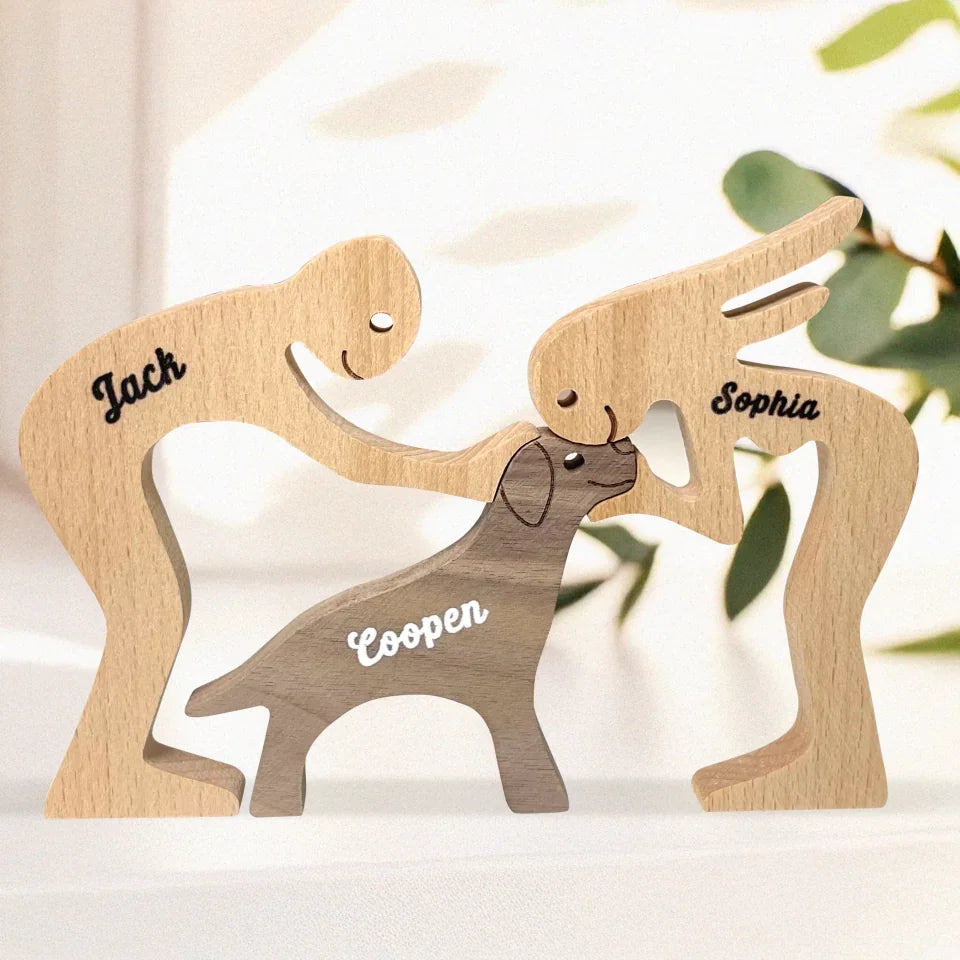 Love Makes The World A Safer Place - Dog Personalized Custom Shaped Wooden Art Puzzle