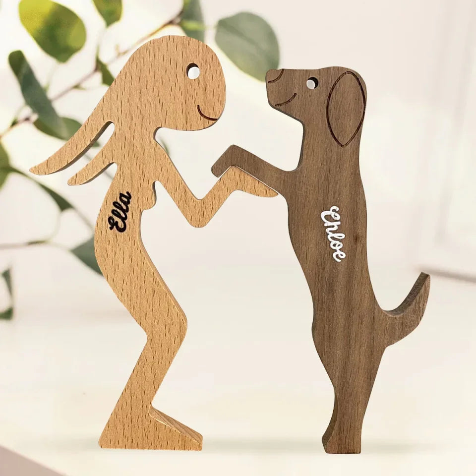 A Dog Wags Its Tail With Its Heart - Dog Personalized Custom Shaped Wooden Art Puzzle 